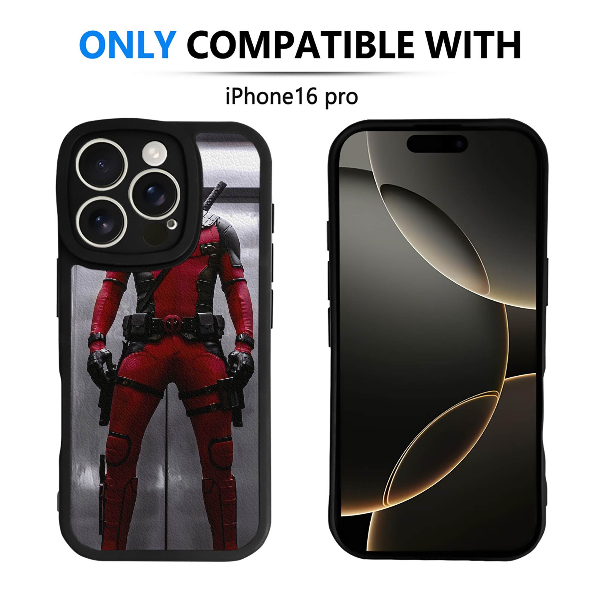 （画像用） Deadpool デッドプール 【iPhone 16シリーズ対応】シリコンスマホケース（レザー調） 材質：シリコン